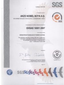 OHSAS 18001 certificate